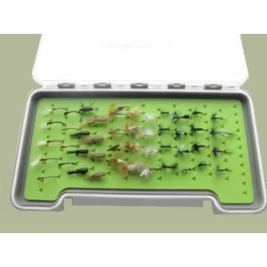 45 Mixed Flies in a Troutflies -  LARGE Silicone Insert Box