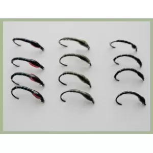 12 BARBLESS Epoxy Buzzer - Black, Olive and Sparkle