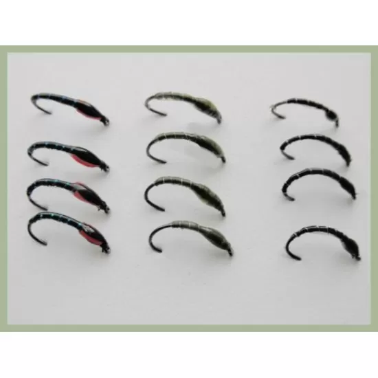 12 BARBLESS Epoxy Buzzer - Black, Olive and Sparkle