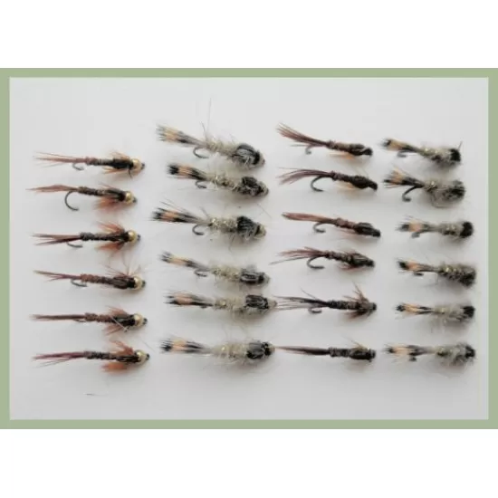 24 Goldhead and Weighted Hares Ear and Pheasant Tail Nymph