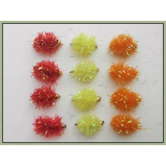 12 Goldhead Egg Fritz, Red,Yellow & Orange
