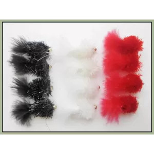 12 Goldhead Hot Blobs - Black,White & Red