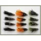 12 Marabou Muddler - Black,Olive & Orange