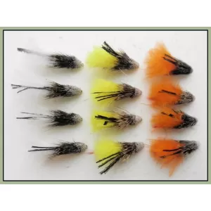 12 Marabou Muddler - Orange,White & Yellow