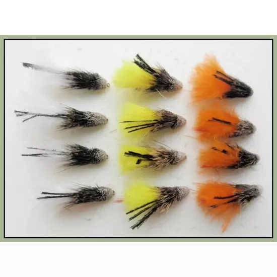 12 Marabou Muddler - Orange,White & Yellow
