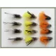 12 Marabou Muddler - Orange,White & Yellow