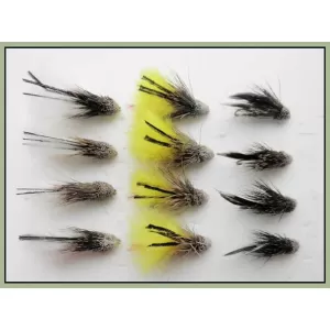 12 Marabou Muddler - White,Natural & Yellow