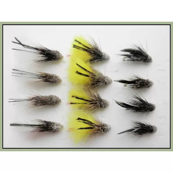 12 Marabou Muddler - White,Natural & Yellow