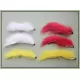 6 Barbless Snake Zonkers - White,Red and Yellow