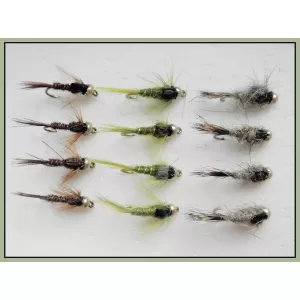 12 Goldhead Nymph - Hares Ear,Pheas Tail and Olives