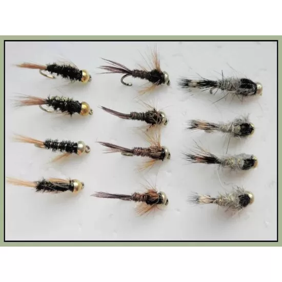 12 Goldhead Nymph - Hares Ear,Pheas Tail and Diawl Bach