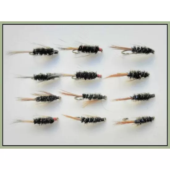 12 Barbless Diawl Bach Nymph - Mixed