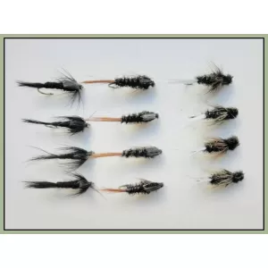 12 Nymph, Black Gnat, Tiger & Dragon