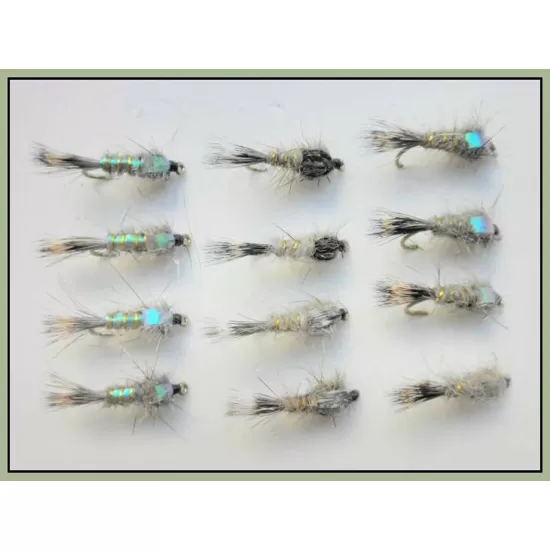 12 Mixed Hares Ear, Flash Head, Standard & Full flash