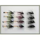 12 Wet Flies - Bibio, Olive and Claret Bumbles