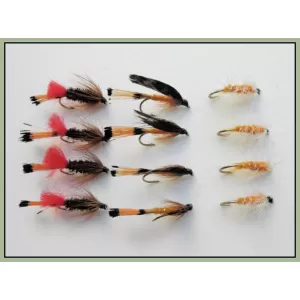 12 Wet Flies - Ke-he,Grenadier,Grouse & Orange