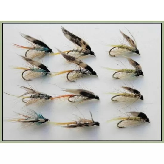 12 Barbless Wet Flies - Invicta, Silver, Pearl and Standard