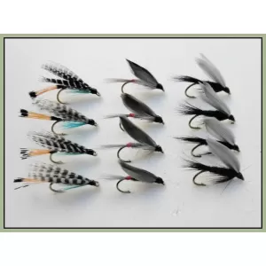 12 Barbless Wet Flies - Teal Blue, Iron Blue, Black Gnat