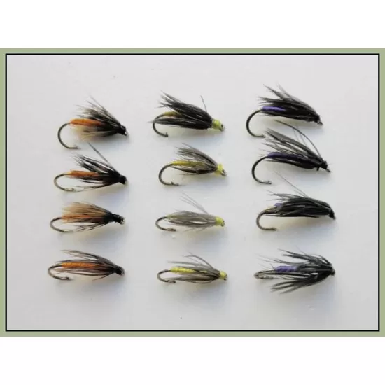 12 Wets -  Snipe & Purple, Partridge & Orange, Yellow & Dove