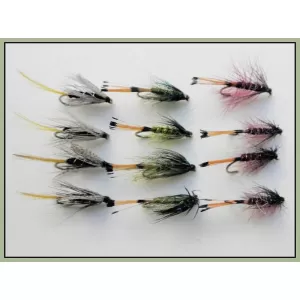 12 Wet Flies - Kate McClaren, Olive & Claret Bumble