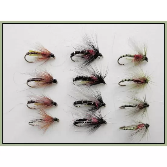 12 Emerger, Micks, Black/Red. Pheasant Tail