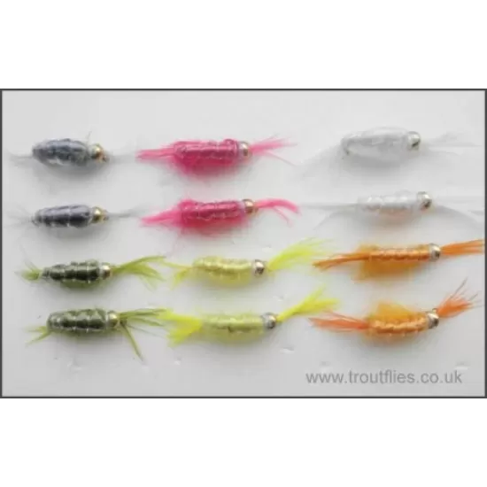 12 Barbless Scud, Mixed Colours