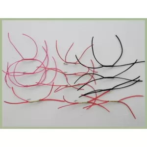 12 Barbless Apps Bloodworm - Pink Black, Red, Red & Gold