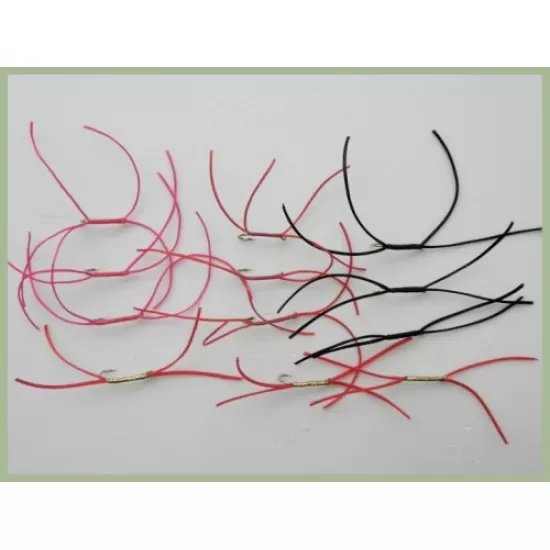 12 Barbless Apps Bloodworm - Pink Black, Red, Red & Gold