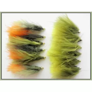 thumbnail image 2 of Dawsons Olives Trout Flies – 6 Pack, Gold Head, Size 10 & 12 Mix, Streamers 2 of 5