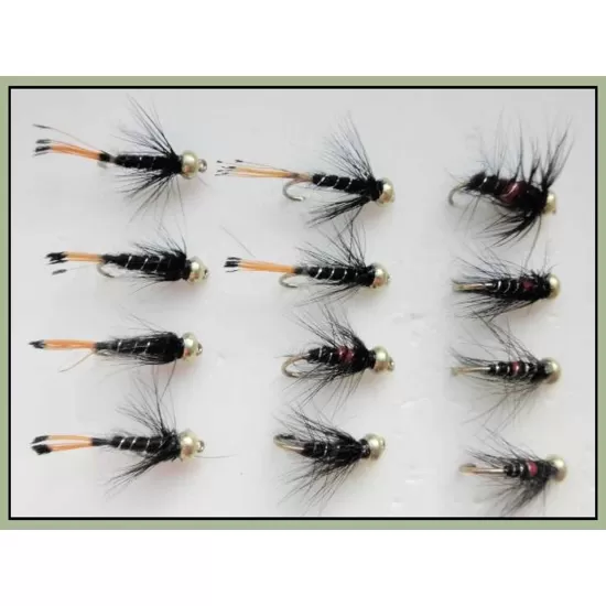 12 Goldhead Nymph - Bibio and Black Pennel