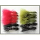 12 Barbless Goldhead Woolly Buggers, Black Olive and Red