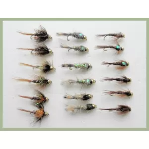 18 Goldhead Favourites, Cruncher, Hares Ear, Pheasant Tails