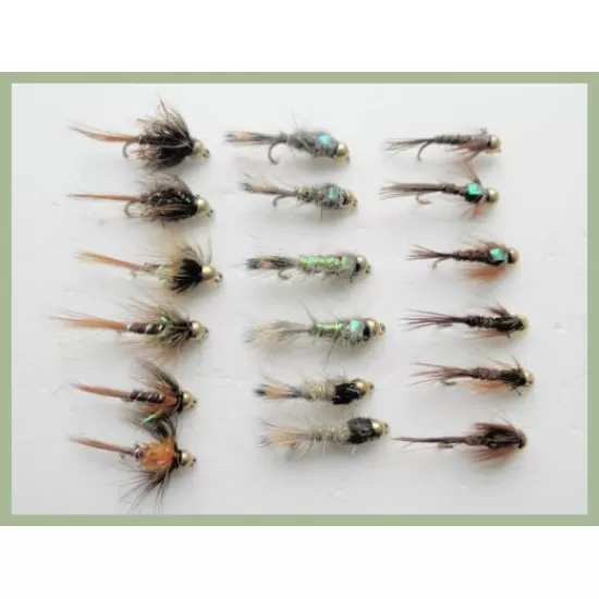 18 Goldhead Favourites, Cruncher, Hares Ear, Pheasant Tails