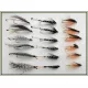 18 Wet Flies - Sea Trout Large Hook - Teal Blue, Dunkeld, Pennell