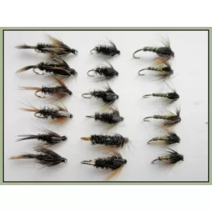 18 Nymph Flies, Greenwell, Tiger and Coch y bondhu