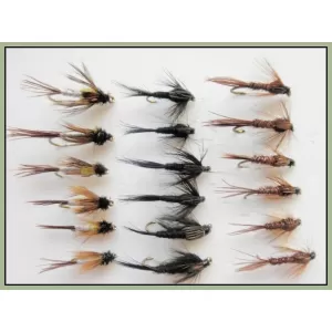18 Nymph Flies,Black Gnat,Pheas Tail, Hatching Sedge