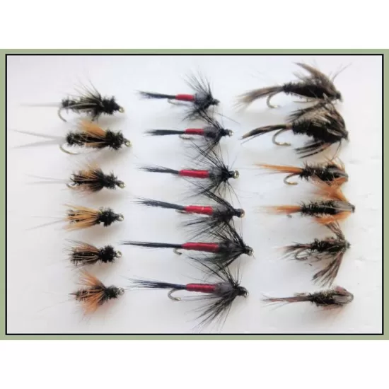 18 Nymph Flies,Dragon, Iron Blue, Tiger