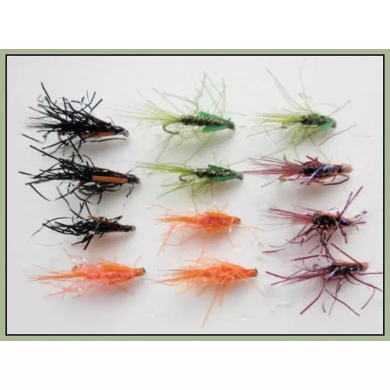 12 UV Diawl Bach Nymph - Black, Olive, Orange, Claret