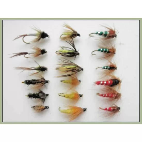 18 Nymph, 6 Varieties, Pupa,Sedge,Caddis etc
