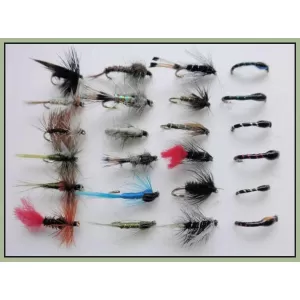 24 Mixed Trout Flies, Crisp Buzzer,Dry,Nymph Wets