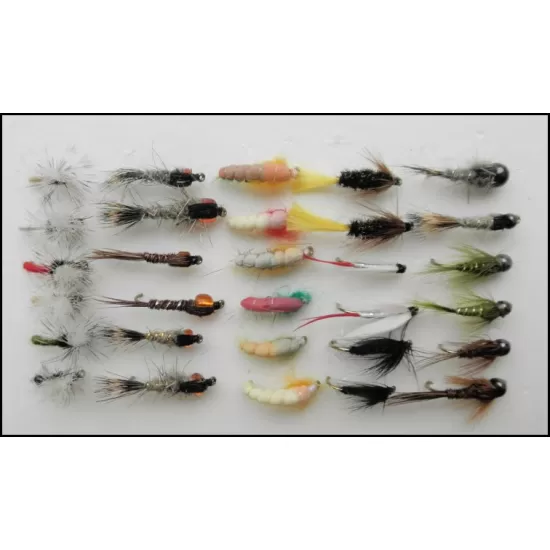 30 Mixed Grayling Flies - Klinkhammer, hothead, tungsten, spiders, czechs