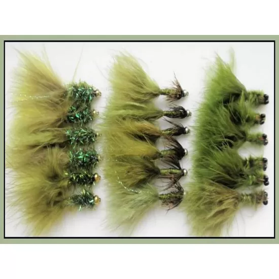 18 Goldhead Olive Lures - Menace, Fritz, Silverbead