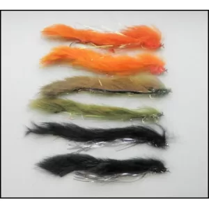 6 Humongous Double hook Snakes -Orange, Olive & Black