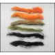 6 Humongous Double hook Snakes -Orange, Olive & Black