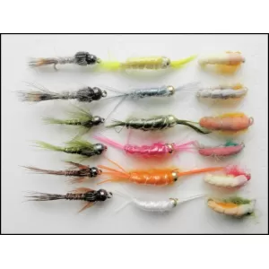 18 Grayling Flies - Tungsten, Czech, Scud