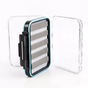 Clear Lid Fly Box - Double Sided (Blue Rim)