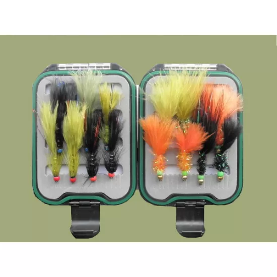 Lanyard Box - 16 Hotheads Lures inc Flash Damsels