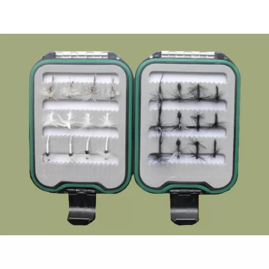 Lanyard Box - 24 Barbless Black and White Dries