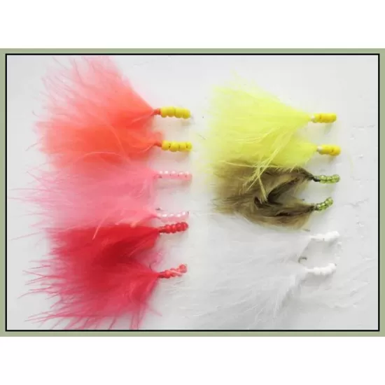 12 Beaded Marabou Nymph - Mixed Colour