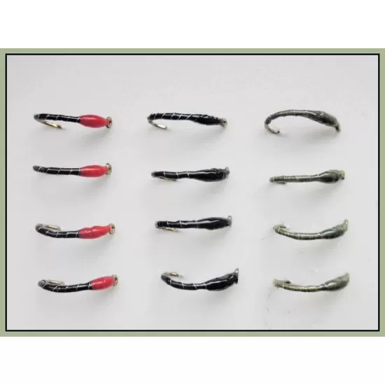 12 Barbless Epoxy Buzzer - Redhead,Black & Olive